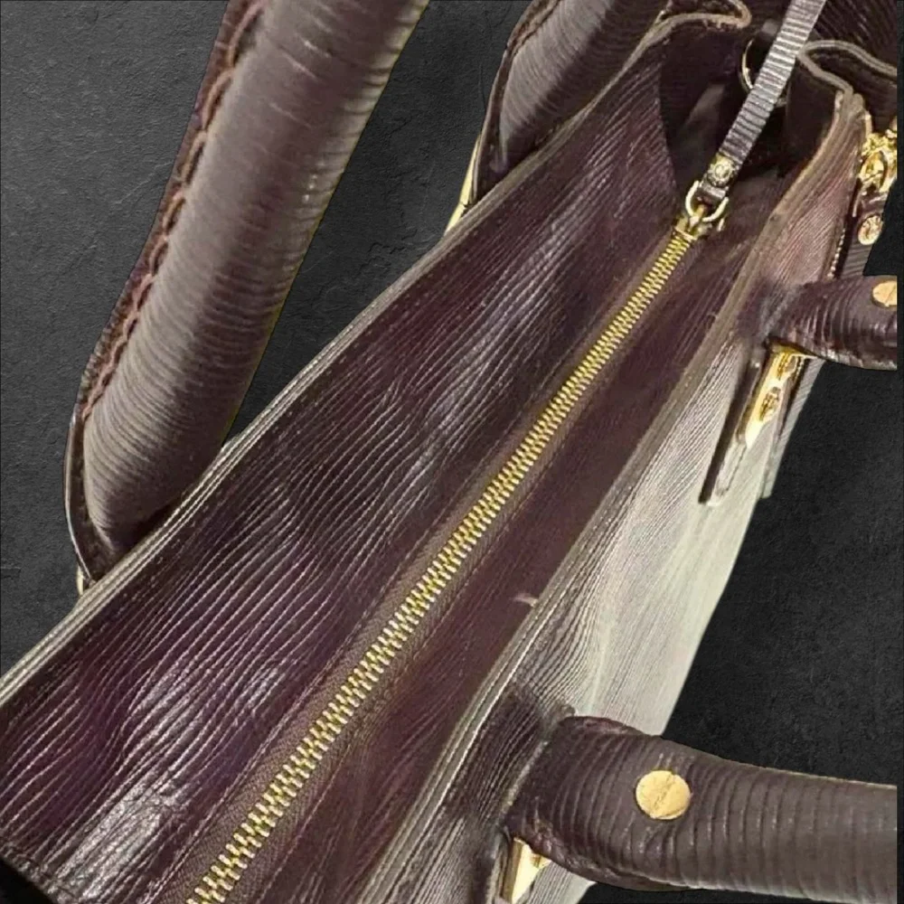 Henri Bendel West 57th Large Satchel in Eggplant Epi Leather - Picture 15 of 17